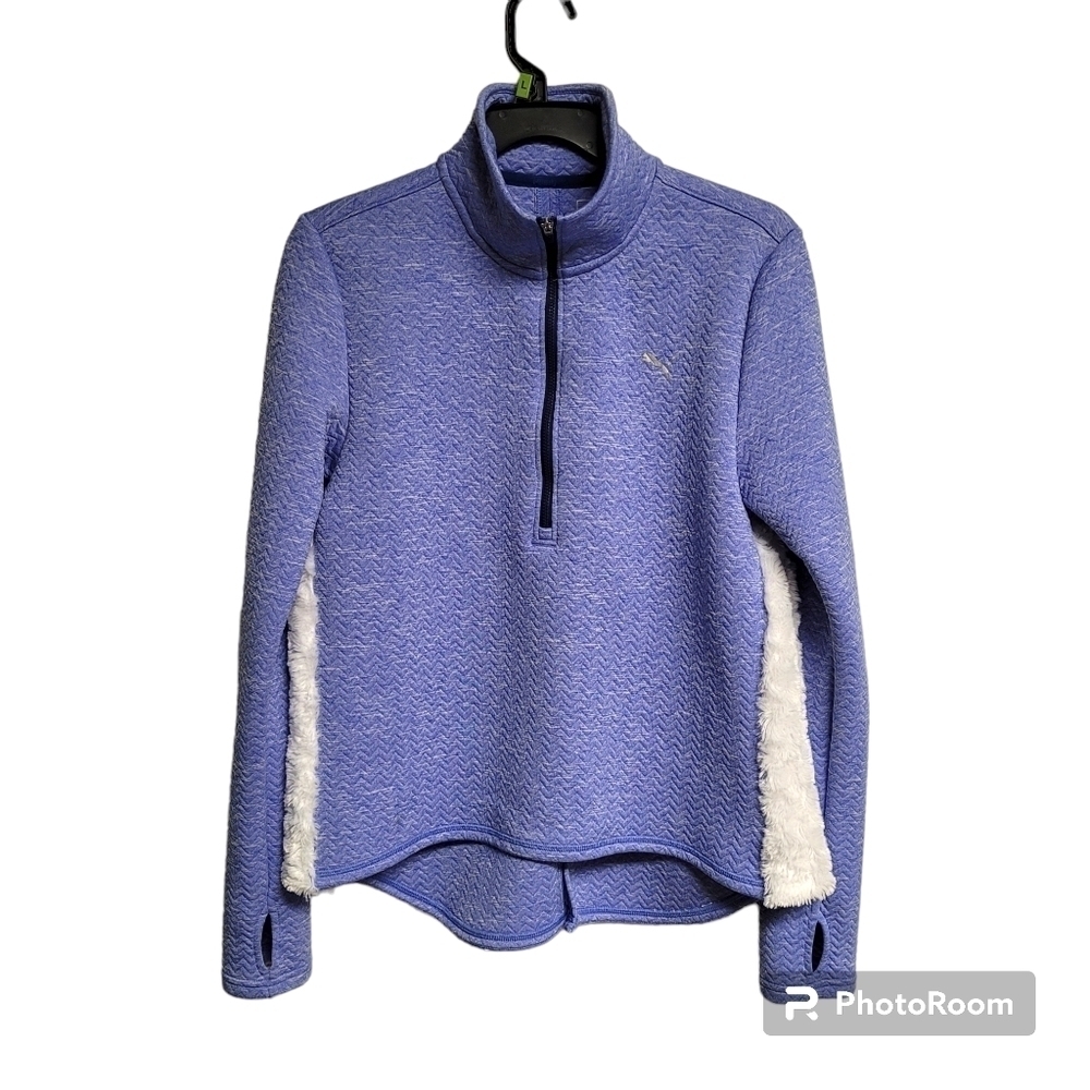 Puma Purple Warm Cell Half Zip Pullover Customized Sweatshirt Size Small